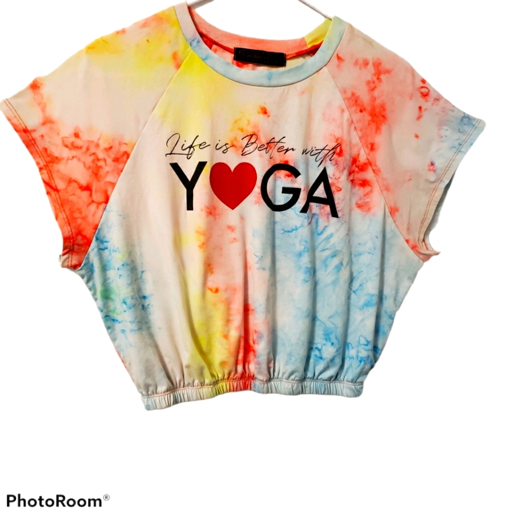 Love for Humanity large "Life is better with Yoga" crop top. 258